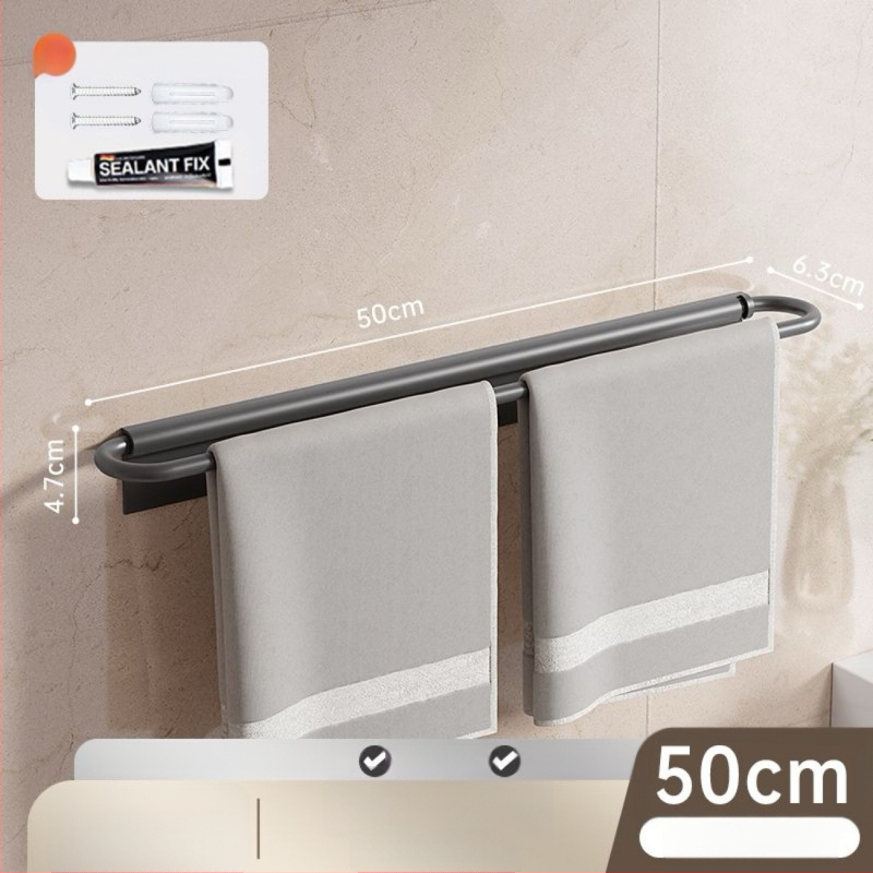 Sieninis rankšluosčių laikiklis, sulankstomas, be gręžimo, iš aliuminio, 10 kg apkrova