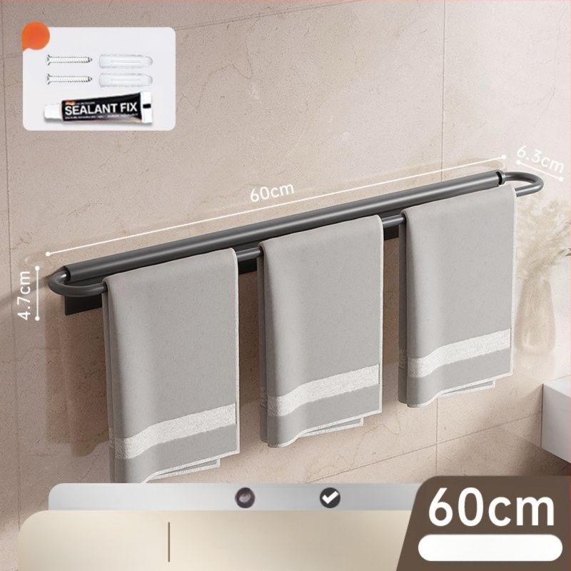 Sieninis rankšluosčių laikiklis, sulankstomas, be gręžimo, iš aliuminio, 10 kg apkrova