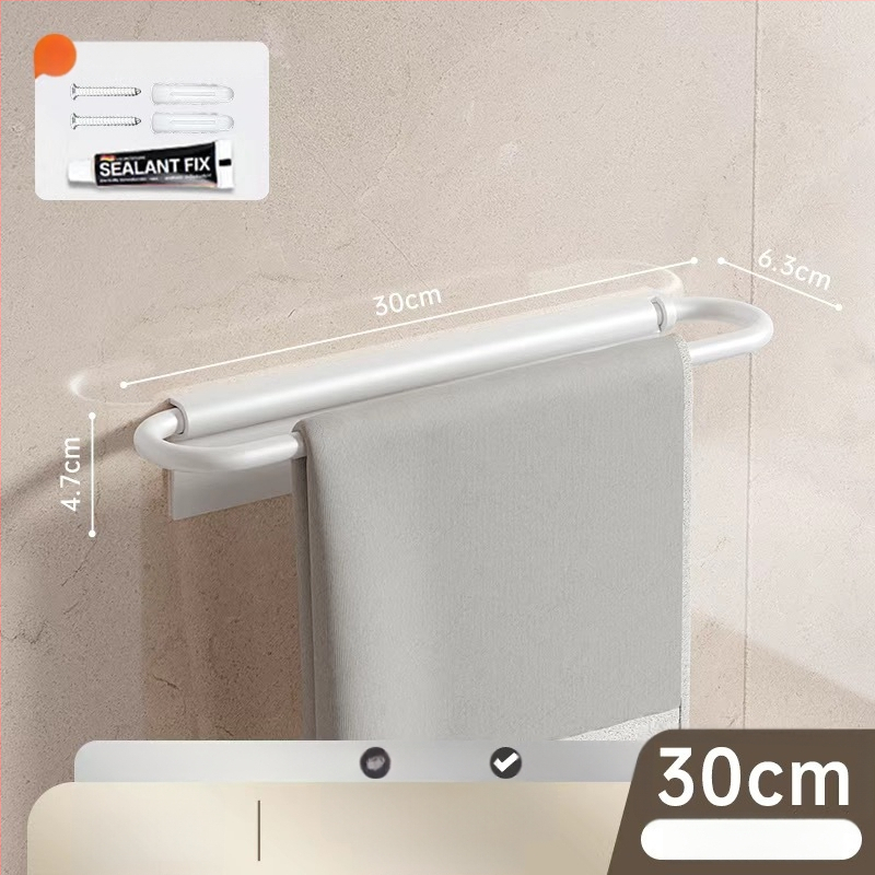 Sieninis rankšluosčių laikiklis, sulankstomas, be gręžimo, iš aliuminio, 10 kg apkrova