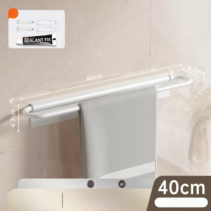 Sieninis rankšluosčių laikiklis, sulankstomas, be gręžimo, iš aliuminio, 10 kg apkrova