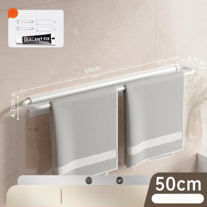 Sieninis rankšluosčių laikiklis, sulankstomas, be gręžimo, iš aliuminio, 10 kg apkrova