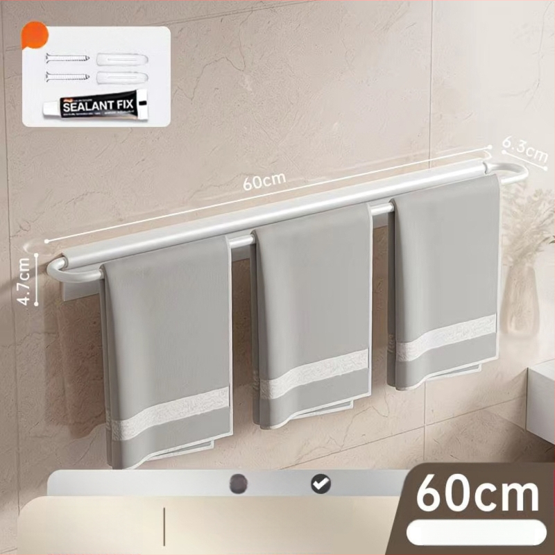 Sieninis rankšluosčių laikiklis, sulankstomas, be gręžimo, iš aliuminio, 10 kg apkrova