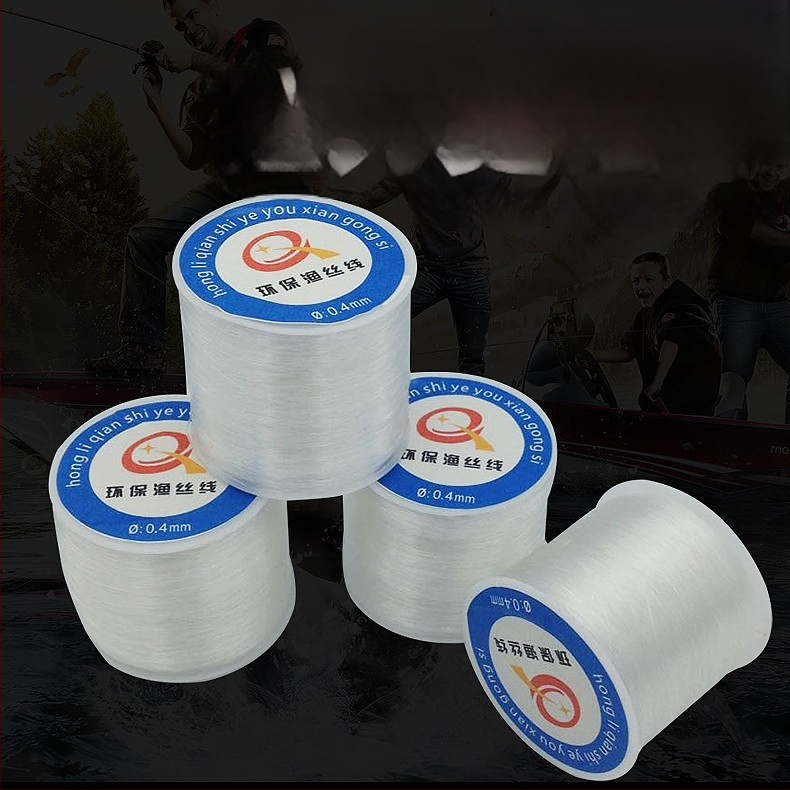 Karoliukų siūlas, nelankstus, skaidrus, poliesterio/nylono, Hongli Fiber, tinkamas apyrankėms, drabužiams ir namų tekstilei