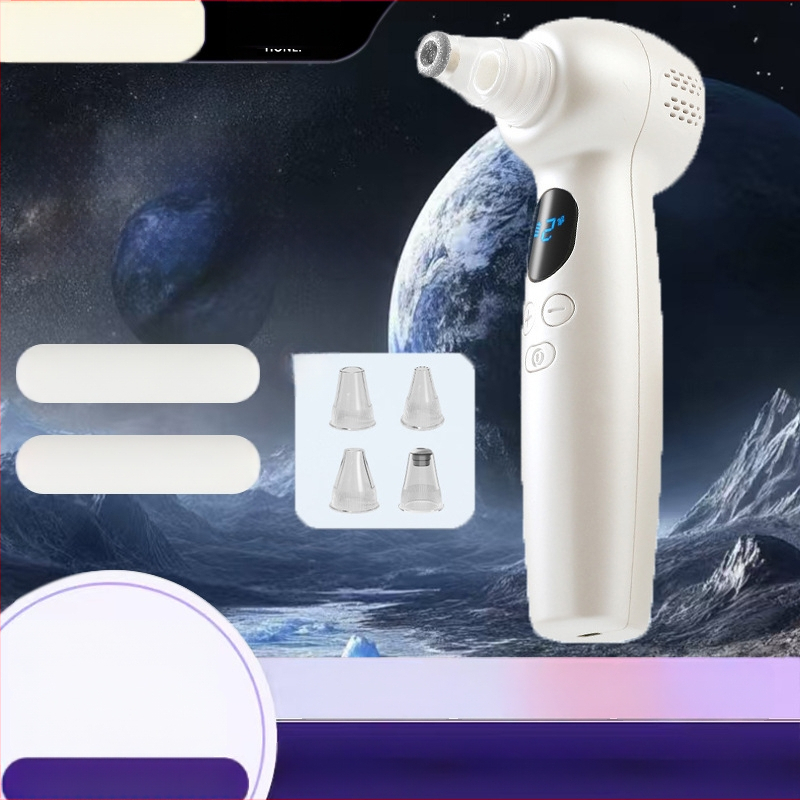 Elektrinis juodųjų spuogų siurbimo įrenginys su ultragarso vibracija, 3 siurbimo lygiai, masažas su karštu/šaltu kompresu, ABS korpusas