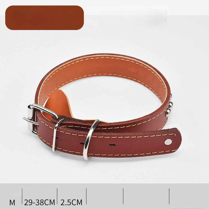 Karvės odos šunų pavadėlis vidutinio ir didelio dydžio šunims, tinkamas Auksiniam retriveriui ir Vokiečių aviganiui