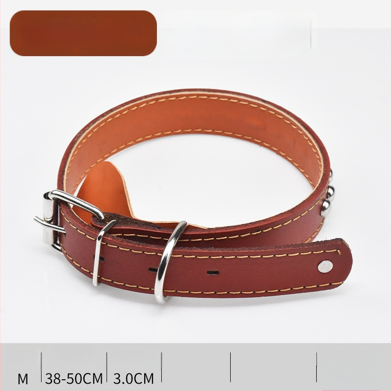 Karvės odos šunų pavadėlis vidutinio ir didelio dydžio šunims, tinkamas Auksiniam retriveriui ir Vokiečių aviganiui