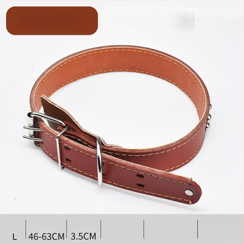 Karvės odos šunų pavadėlis vidutinio ir didelio dydžio šunims, tinkamas Auksiniam retriveriui ir Vokiečių aviganiui