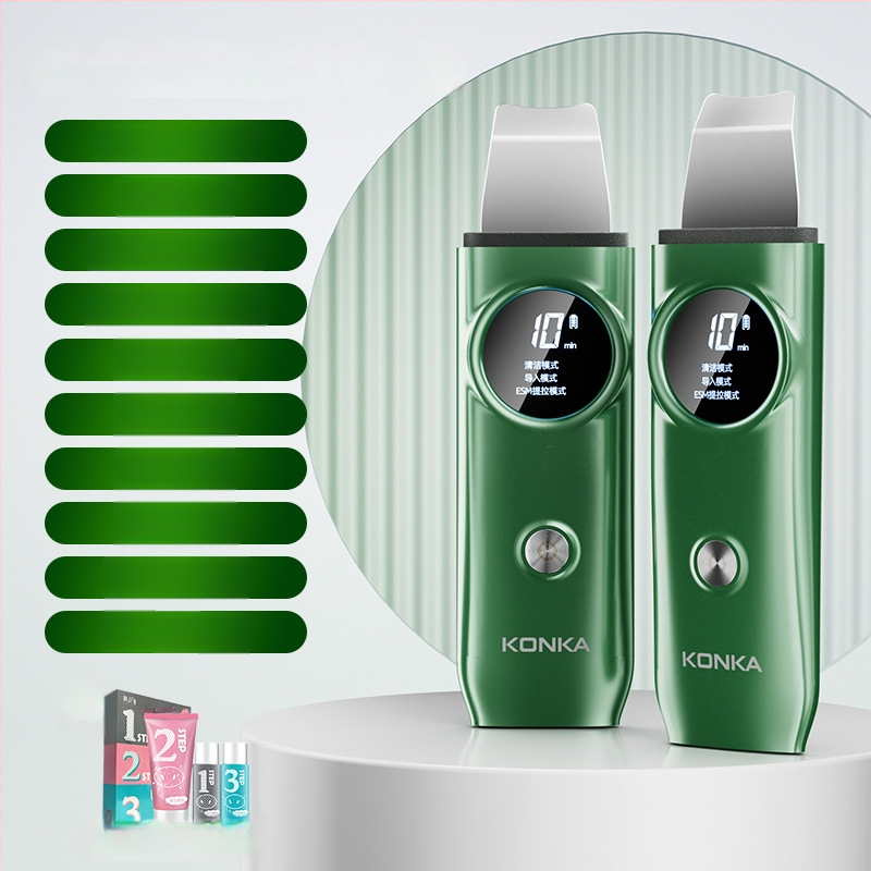 Ultraskaņas ādas attīrīšanas ierīce melno punktu noņemšanai — pārnēsājams, krāsu gaismas terapija, iebūvēta 500-800 mAh baterija, IPX0, mājas lietošanai, Konka