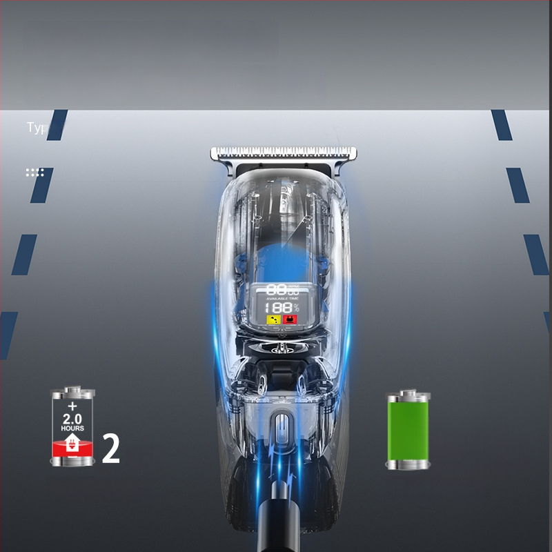 Elektrinis plaukų kirpimo prietaisas su integruota baterija 1200–2000mAh, USB įkrovimas, nerūdijančio plieno peiliukai, veikimo laikas 1–3 valandos, nuimama ir plaunama peilio galvutė