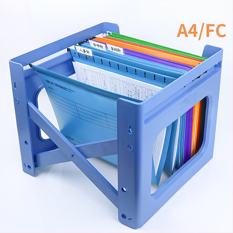 Reguliuojamas plastikinis pakabinamas failų stovas, vieno lygio