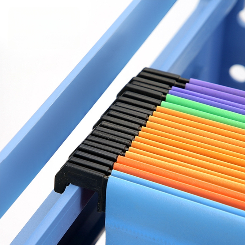 Reguliuojamas plastikinis pakabinamas failų stovas, vieno lygio