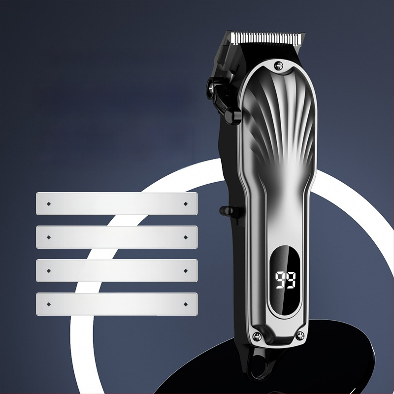Profesionalus elektrinis plaukų kirpimo mašinė su keraminiu peiliu, be šepetėlių variklis, nuimama 1200–2000mAh baterija, nuimama plaunama pjovimo galvutė, atspari vandeniui