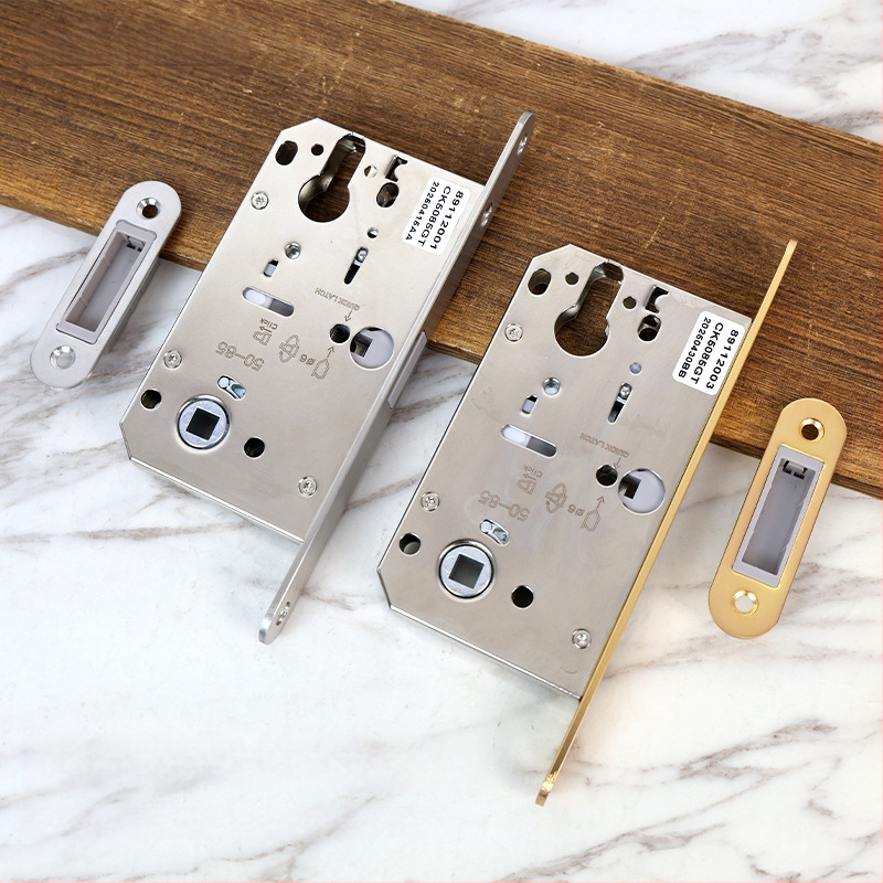 Vidinių durų mediniams durims užrakinimo korpusas, magnetinis tylus užraktas, nerūdijantis plienas, modeliai RML-39/RML-41, modernus stilius