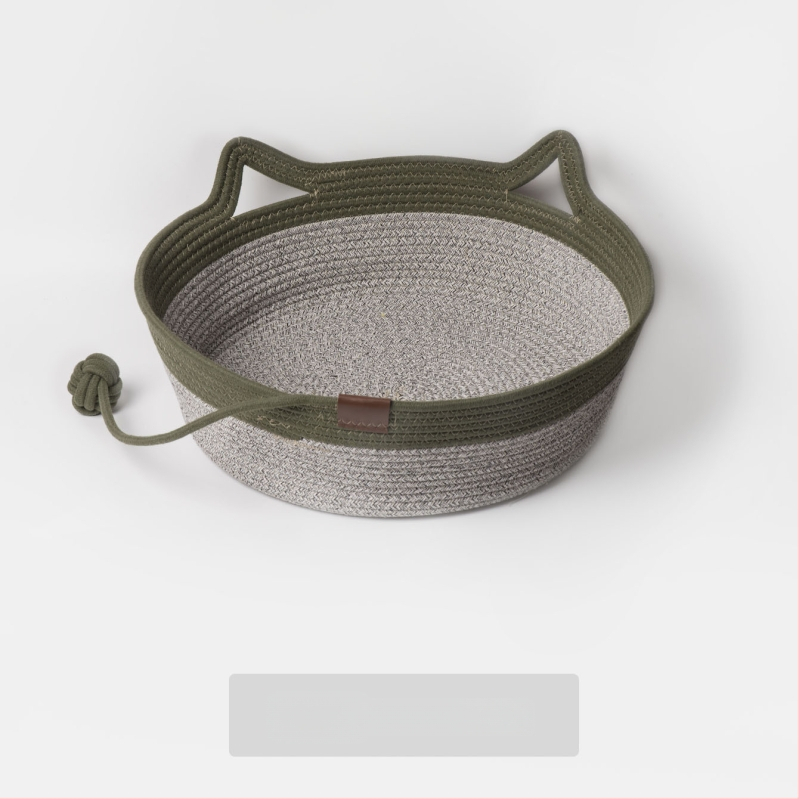 Kaķu ligzda no kokvilnas auklām — kaķiem, mājdzīvnieku ligzda