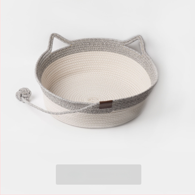 Kaķu ligzda no kokvilnas auklām — kaķiem, mājdzīvnieku ligzda