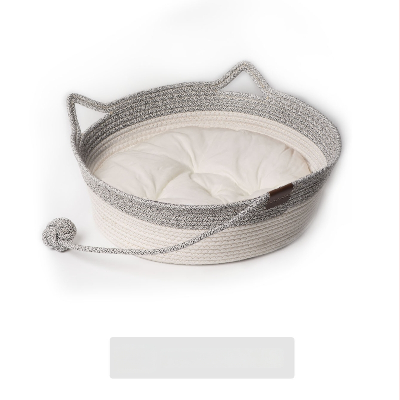 Kaķu ligzda no kokvilnas auklām — kaķiem, mājdzīvnieku ligzda