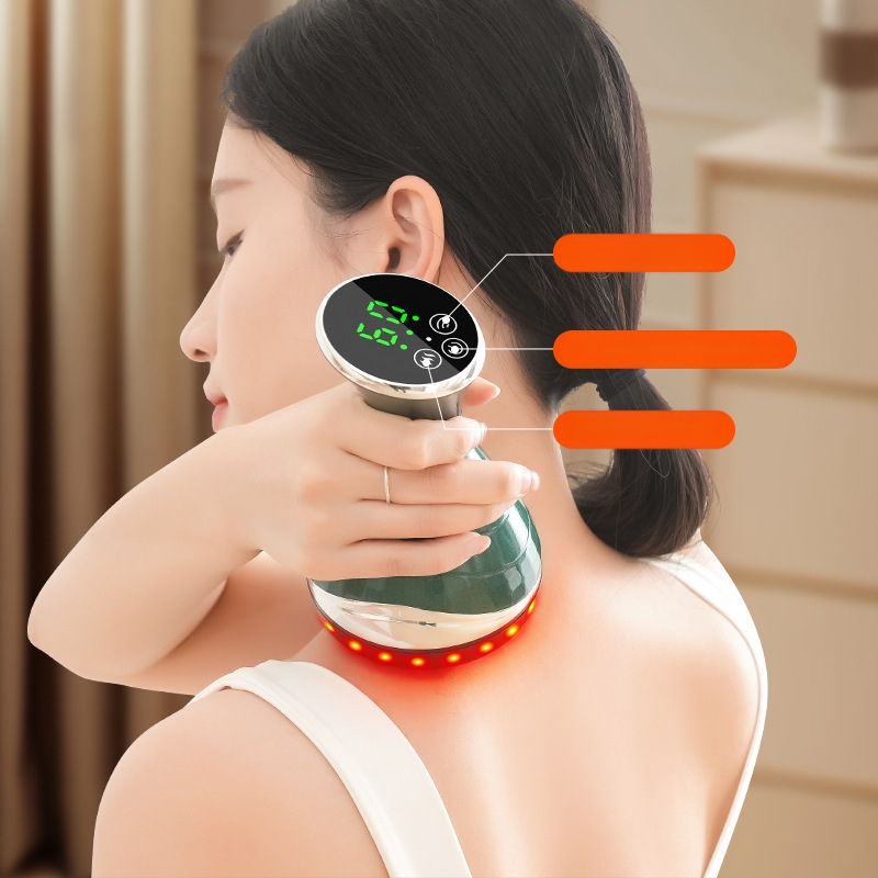 Elektriskā gua sha masāžas ierīce HH878 – 3 ātrumi, 1800mAh, ABS korpuss, temperatūra 35–65°C