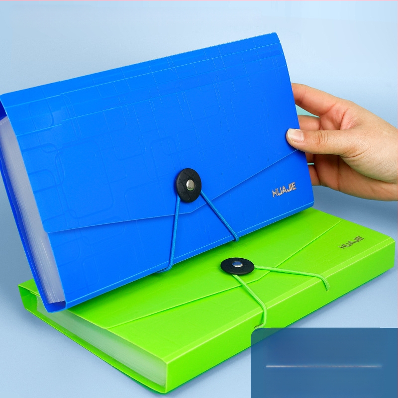 Hua Jie A5 akordeoninis bylų dėklas sąskaitoms su 13 kišenėmis, iš plastiko, be logotipo, be pritaikymo