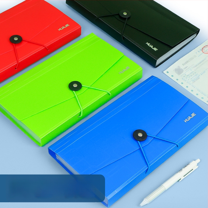 Hua Jie A5 akordeoninis bylų dėklas sąskaitoms su 13 kišenėmis, iš plastiko, be logotipo, be pritaikymo