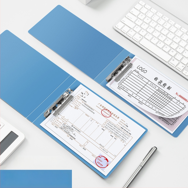 Huijin 131/121 plastikinis dokumentų segtuvas su viengubu laikikliu, talpa 60–80 lapų, su logotipu