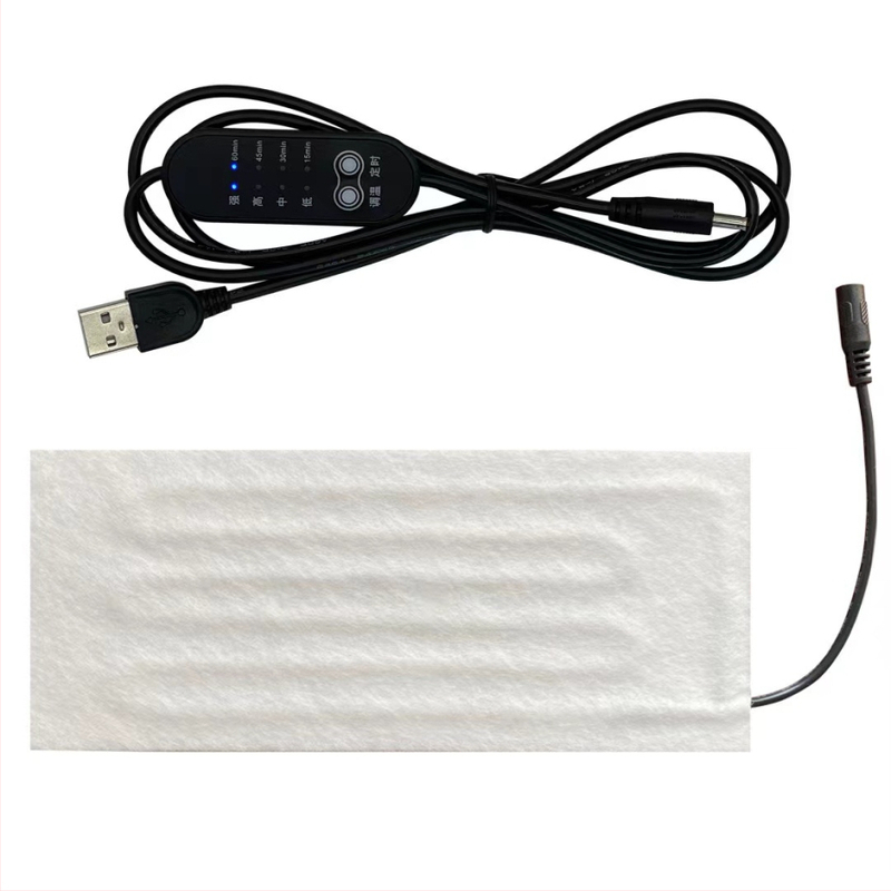 USB soojendav kaelarind akupunktuuri puuvillaga, 5V, 6.5W, temperatuurivahemik 45-65°C, maks 65°C