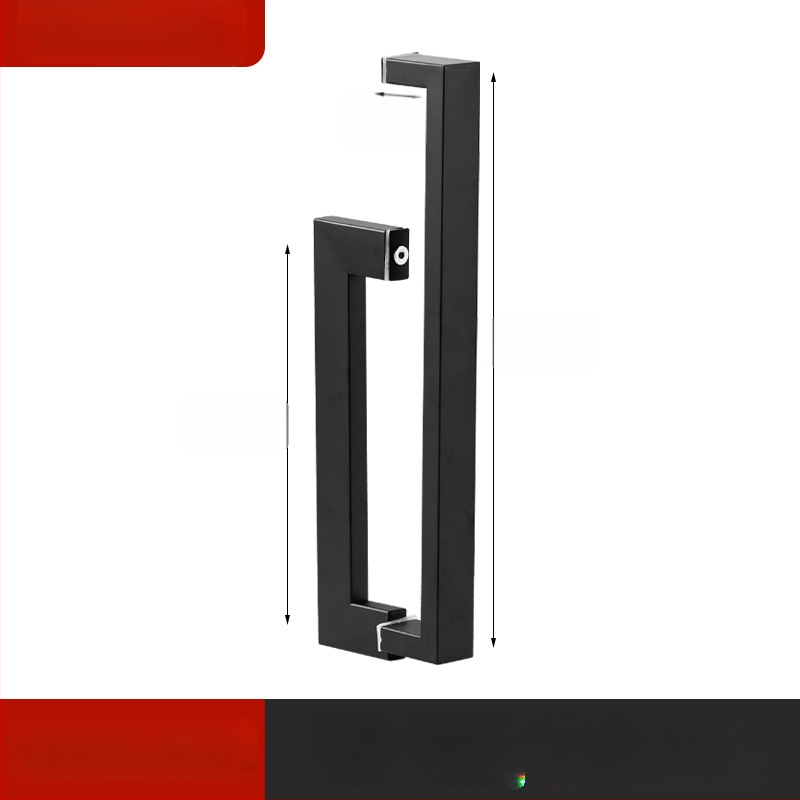 Nerūdijančio plieno vonios kambario rankena stiklo durims, įmontuojama, lankinės formos, poliruota apdaila, tinkama slankiosioms durims