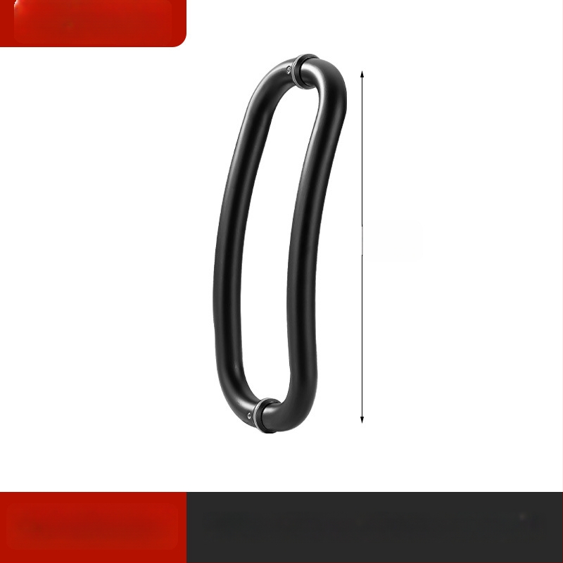 Nerūdijančio plieno vonios kambario rankena stiklo durims, įmontuojama, lankinės formos, poliruota apdaila, tinkama slankiosioms durims