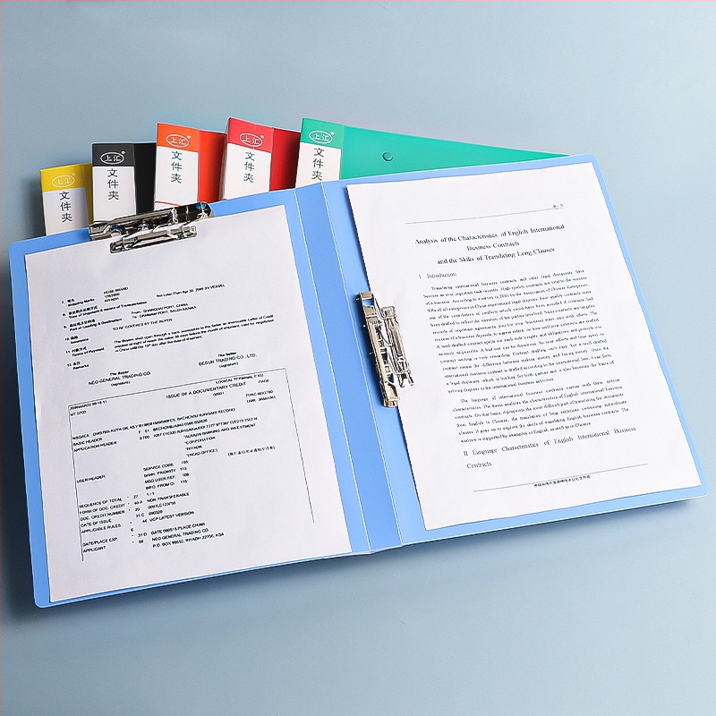 Dokumentų dėklas su vienu tvirtu spaustuku, PP medžiaga, modelis 6341/6342, Shanghui