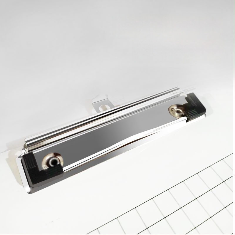 Liels nerūsējošā tērauda dokumentu klips – metāla konstrukcija, rēķinu turētājs, biroja kancelejas preces