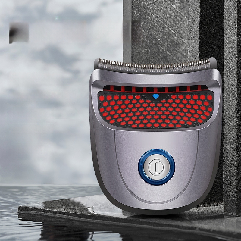 Elektrinis vyriškas plaukų kirpimo prietaisas su įmontuota baterija, atsparus vandeniui, nerūdijančio plieno peiliukas
