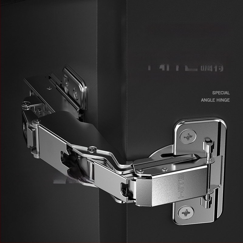 Hidraulinis spintos durelių amortizatorius, platus kampas 165°/180°, dviejų pakopų jėga, tylus veikimas, šaltai valcuotas plienas su vario pagrindu