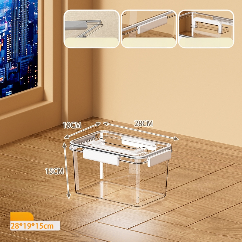 Skaidri laikymo dėžė svetainei, modelis 901, PET medžiaga, talpa 5–10 L, atspari vandeniui