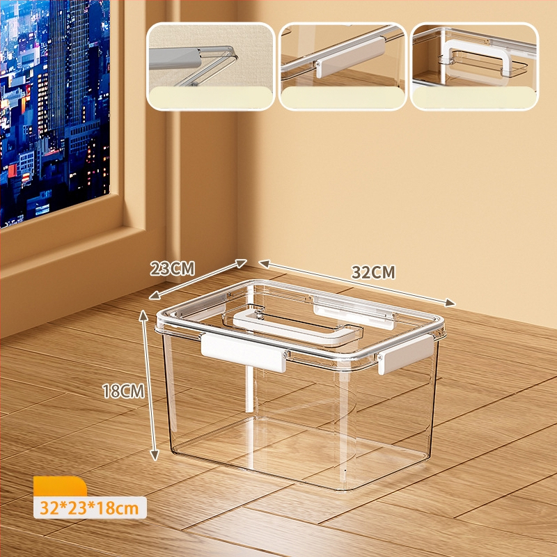 Skaidri laikymo dėžė svetainei, modelis 901, PET medžiaga, talpa 5–10 L, atspari vandeniui