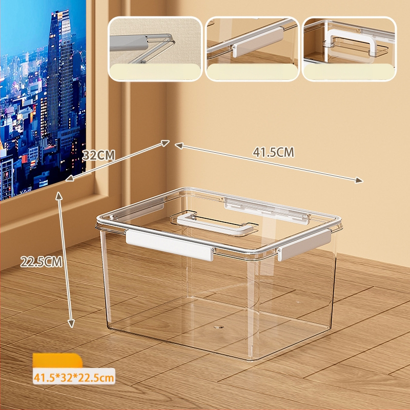 Skaidri laikymo dėžė svetainei, modelis 901, PET medžiaga, talpa 5–10 L, atspari vandeniui