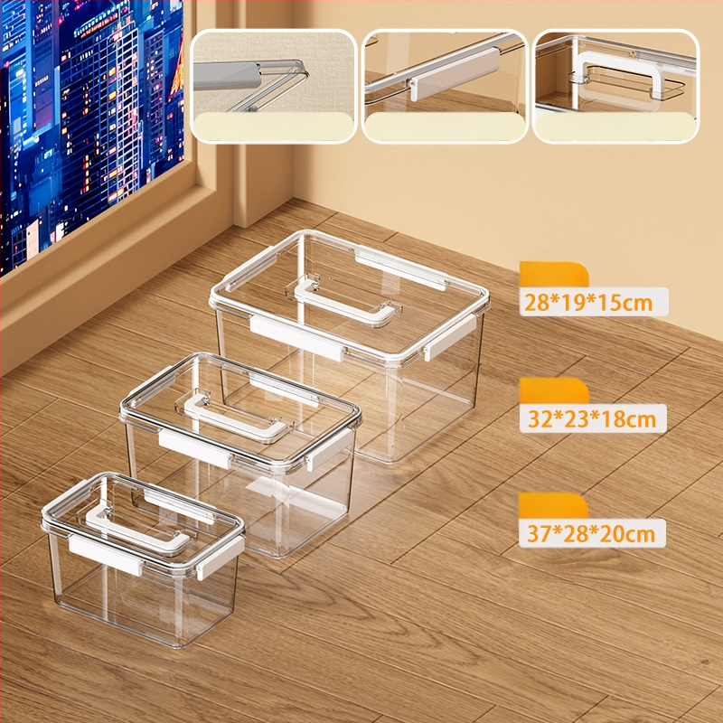 Skaidri laikymo dėžė svetainei, modelis 901, PET medžiaga, talpa 5–10 L, atspari vandeniui