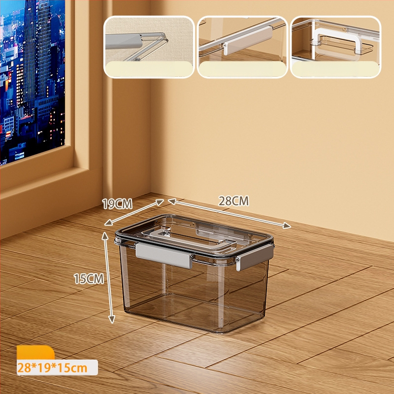 Skaidri laikymo dėžė svetainei, modelis 901, PET medžiaga, talpa 5–10 L, atspari vandeniui