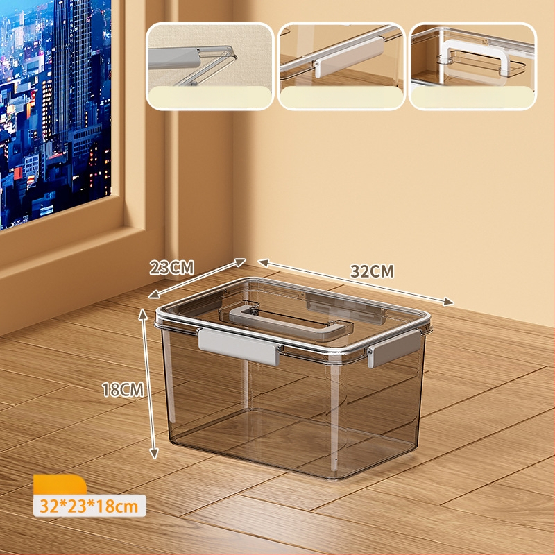 Skaidri laikymo dėžė svetainei, modelis 901, PET medžiaga, talpa 5–10 L, atspari vandeniui