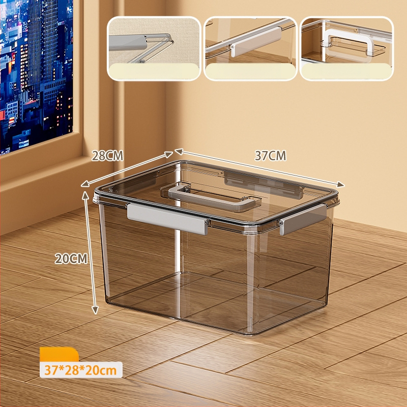 Skaidri laikymo dėžė svetainei, modelis 901, PET medžiaga, talpa 5–10 L, atspari vandeniui