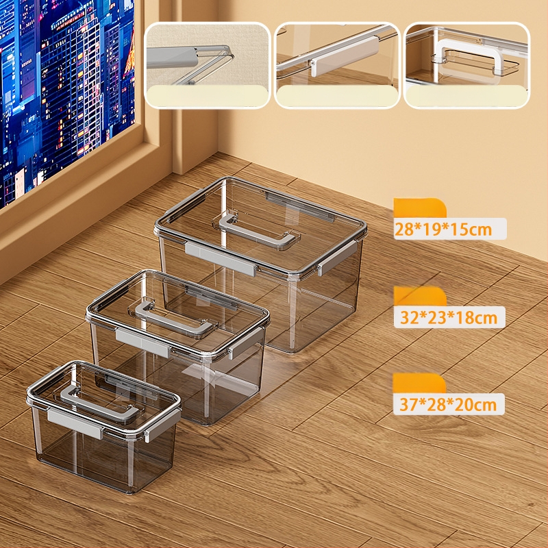 Skaidri laikymo dėžė svetainei, modelis 901, PET medžiaga, talpa 5–10 L, atspari vandeniui