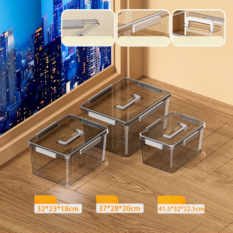 Skaidri laikymo dėžė svetainei, modelis 901, PET medžiaga, talpa 5–10 L, atspari vandeniui