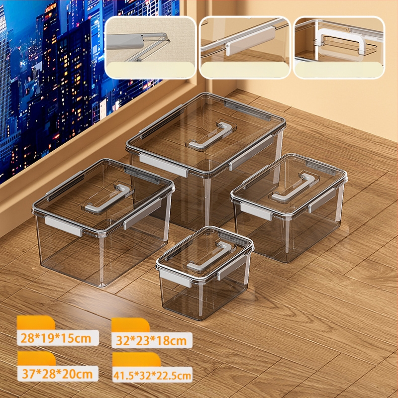 Skaidri laikymo dėžė svetainei, modelis 901, PET medžiaga, talpa 5–10 L, atspari vandeniui