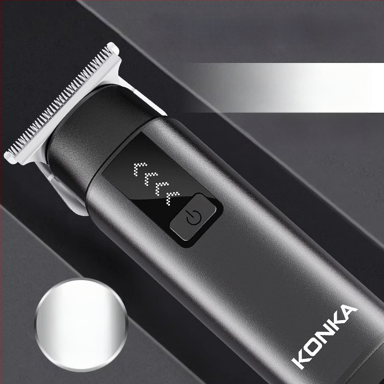 Konka kompakti nešiojamos plaukų kirpimo mašinėlė – įkraunama, be šepetėlių variklio, nerūdijančio plieno peiliai, nuimama ir plaunama galvutė, įmontuota baterija 300–500 mAh, veikimo laikas 1–3 valandos