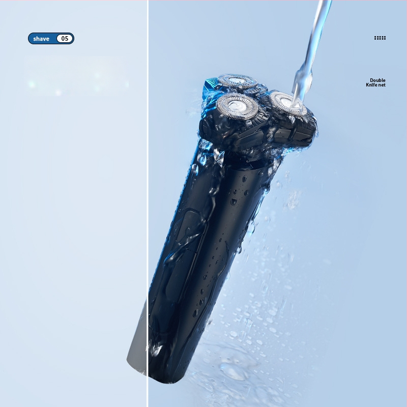 Elektrinis skutimosi prietaisas – pasukama 3 dantų galva, drėgnas ir sausas skutimas, visiškai plaunamas, įmontuota baterija 1000–1200 mAh, veikimo laikas iki 90 min, įkrovimo laikas 2 val., LED ekranas