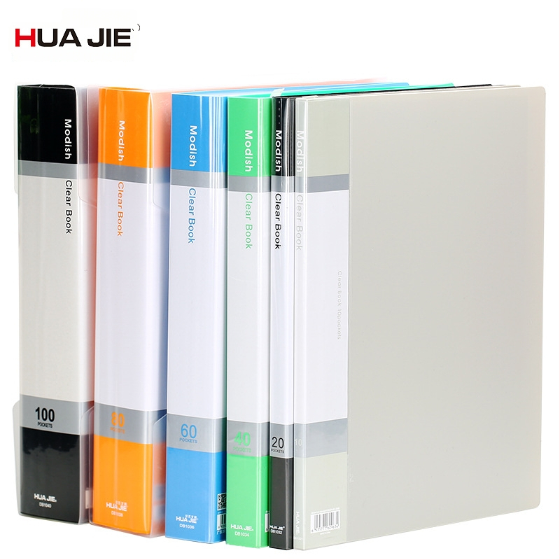 A4 plastmasinis bylų aplankas Hua Jie, modelis DB1031-1040 | 10-100 puslapių | Storis 10-55