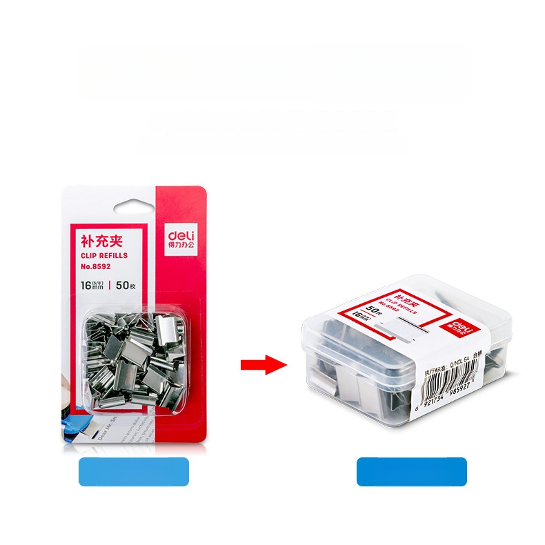 Deli 8592 metallist klips piletitele, 50 tk pakendis