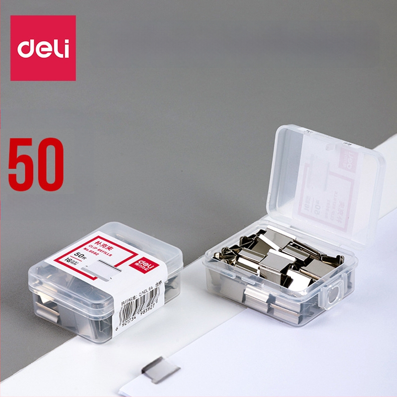 Deli 8592 metallist klips piletitele, 50 tk pakendis