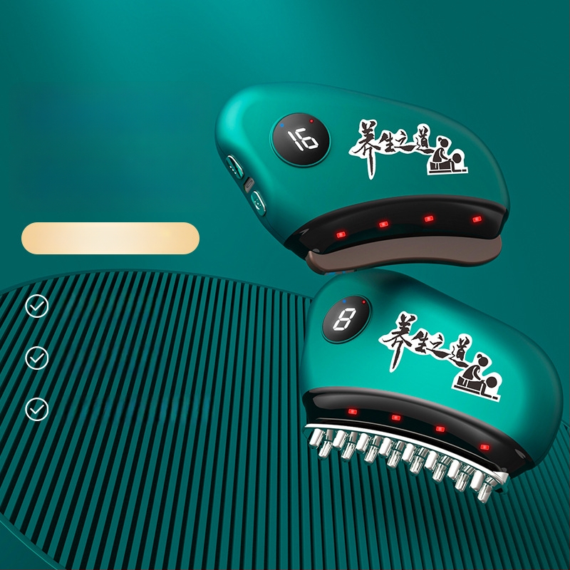 Elektriskā gua sha sejas ierīce ar temperatūras kontroli 30–50°C, modelis JZ-165, USB barošana, ABS korpuss