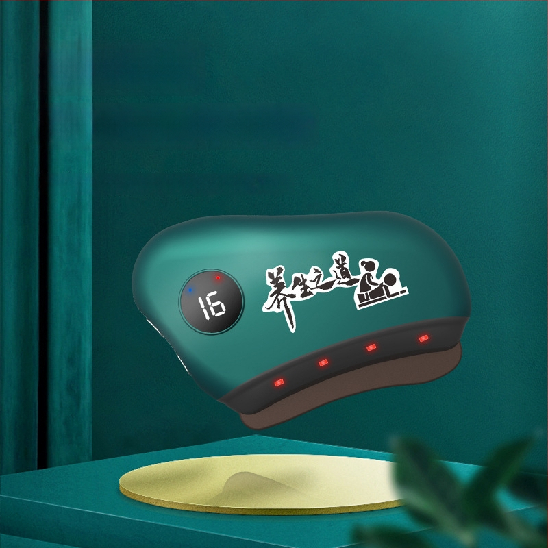 Elektriskā gua sha sejas ierīce ar temperatūras kontroli 30–50°C, modelis JZ-165, USB barošana, ABS korpuss