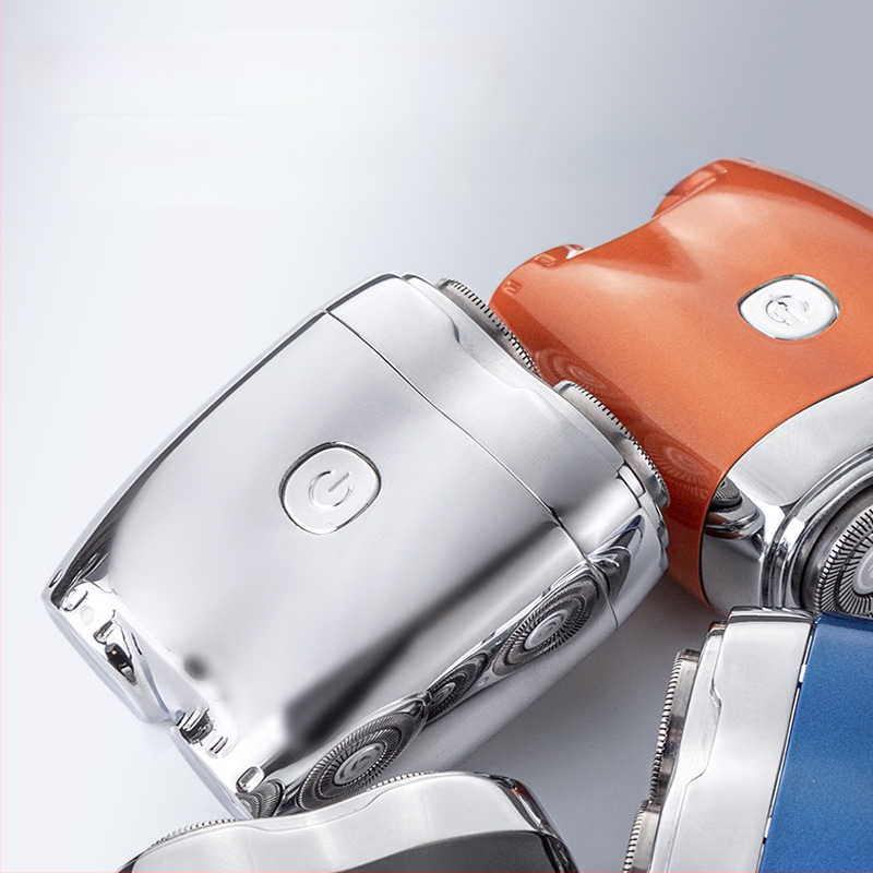 Elektrinis skustuvas su pasukama galvute, dvi peilių galvutės, plūduriuojanti galvutė, viso kūno plovimui, įmontuota 500–800 mAh baterija, 80 min veikimo