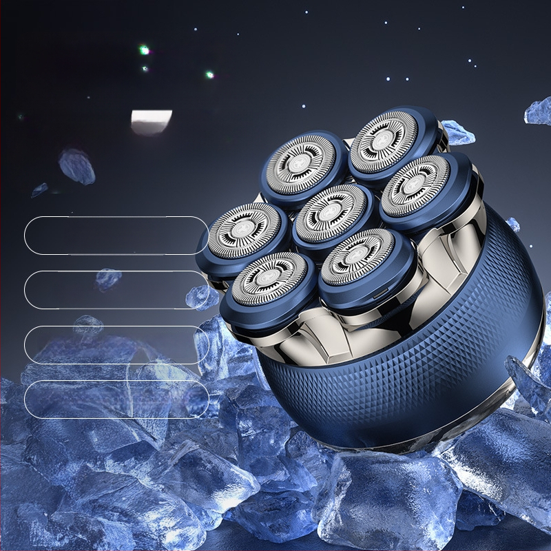 Mini elektrinis skustuvas vyrams su LED rodmeniu, plūduriuojanti suktuvo galvutė, daugiagalė (>4 dantų) galvutė, atsparus vandeniui visam kūnui plauti, įmontuota 1200–2000 mAh baterija